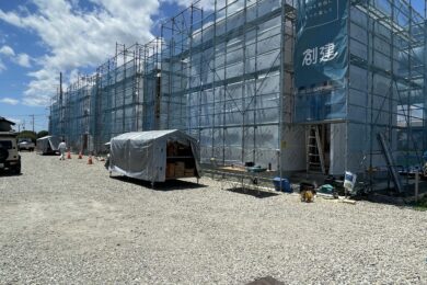 戸建て賃貸住宅、全棟上棟しました