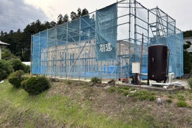 大田原市にて倉庫の建て方を行いました
